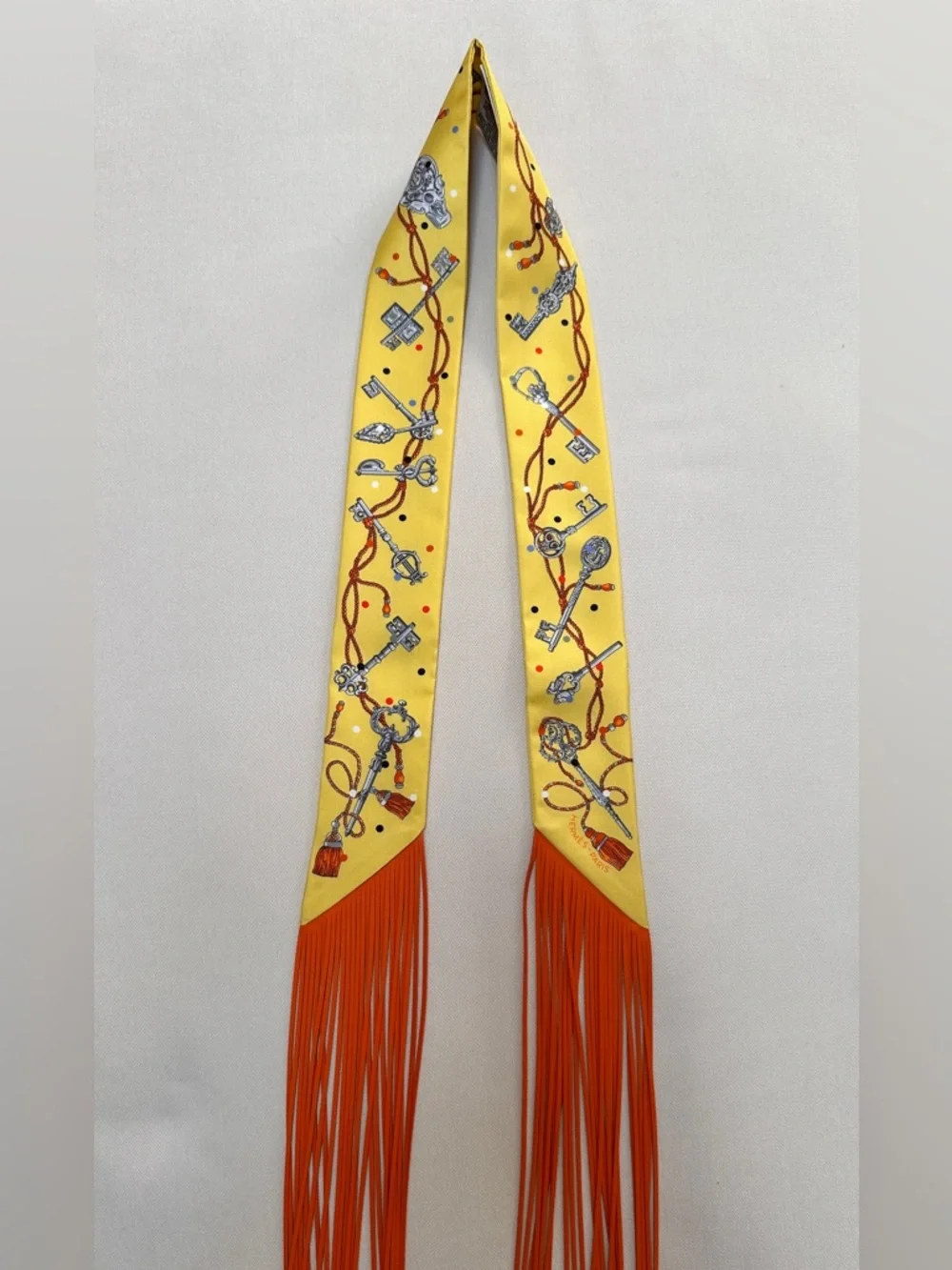 ❌SOLD ELSEWHERE❌Hermès New Les Clés à Pois Leather Fringe Tilly - Picture 8 of 10